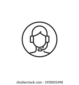 Hot line, support, online support, online consultant simple thin line icon vector illustration