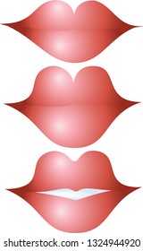 Hot lips set of 3