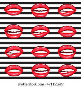 hot lips vector cartoon collection