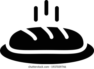 hot loaf vector glyph flat icon