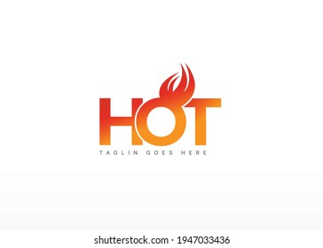 Logotipo en caliente, signo en caliente vector, símbolo en caliente de llama de fuego