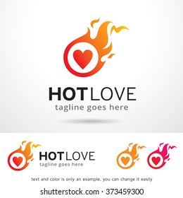 Hot Love Logo Design Template 