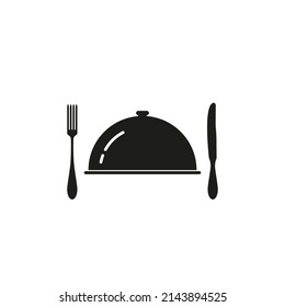 Icono de almuerzo caliente. Simple ilustración vectorial plana en un fondo blanco.