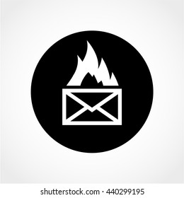 hot mail Icon Isolated on White Background
