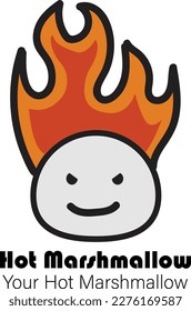 hot marshmallow mascot for icon or company logo