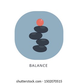 Hot massage stones flat vector design