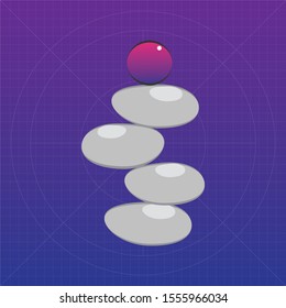 Hot massage stones flat vector design. 
