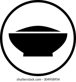 Hot meal cup dish vector icon isolated