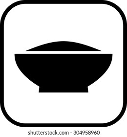 Hot meal cup dish vector icon isolated