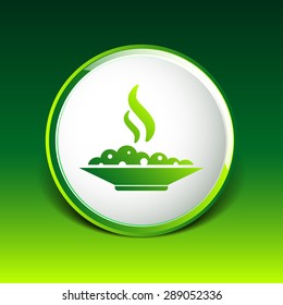 Hot meal cup steamy bowl food court logo.