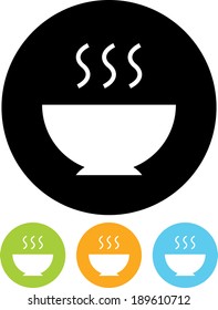 Hot meal food bowl vector icon