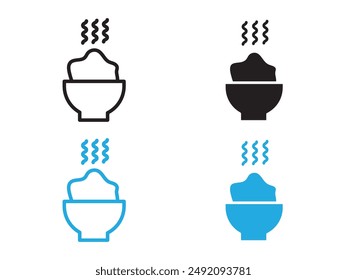 Hot meal icon black and white vector outline sign