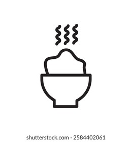 Hot meal icon black and white vector outline sign