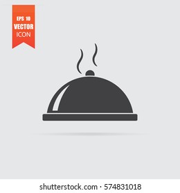 Hot meal icon in flat style isolated on grey background. For your design, logo. Vector illustration.