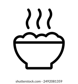 Hot meal icon linear logo mark in black and white