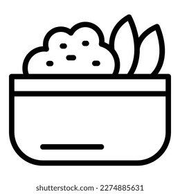 Hot meal icon outline vector. Restaurant food. Table lunch