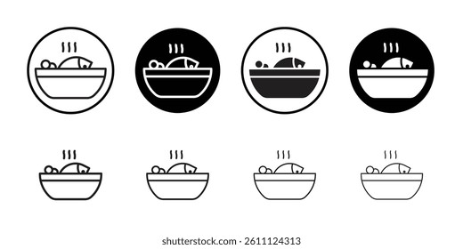Hot meal icon Vector flat thin line illustration