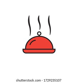 Hot meal vector isolated flat illustration. Hot meal icon