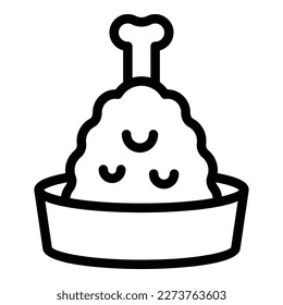 Hot meat icon outline vector. Chicken food. Fast food