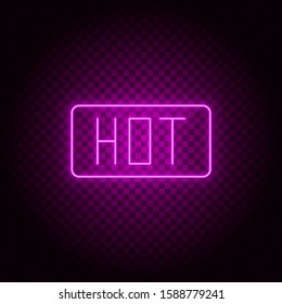 Hot, media, trends vector icon. Element of simple icon for websites, web design, mobile app, info graphics. Pink color. Neon vector on dark background