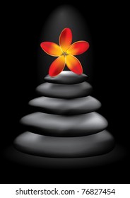 Hot message stones and flower - Vector Illustration