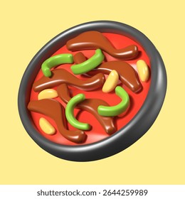 Comida mexicana quente em estilo de plasticina 3D. Modelo de vetor para design de menu online, conceitos de publicidade