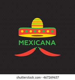 Hot Mexicano Chili Pepper Logo template. Mexican Fast food logotype template eps10