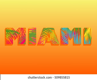 Hot Miami print with colorful palm leaves