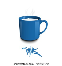 hot milk. blank space cup. typography of milk. vector file