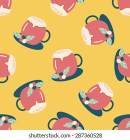 hot milk cream coffee flat icon,eps10 seamless pattern background