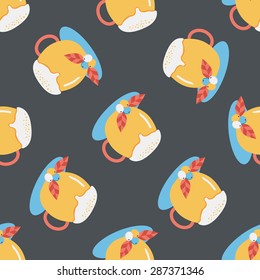 hot milk cream coffee flat icon,eps10 seamless pattern background