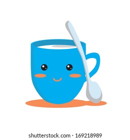 Hot milk with cute character