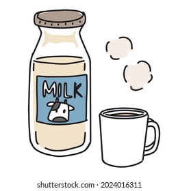 Hot milk to drink before going to bed