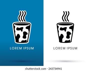 Hot Milk ,Glass, logo, symbol, icon, graphic, vector.