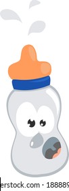 Hot milk ,illustration,vector on white background