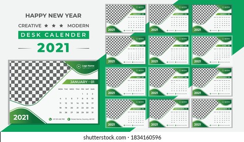 Hot Modern Abstract Creative Professional Modern 2021 Trendy Calendar Design	
