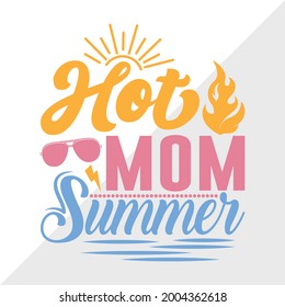 Hot Mom Summer Vector Illustration Silhouette Stock Vector (Royalty ...