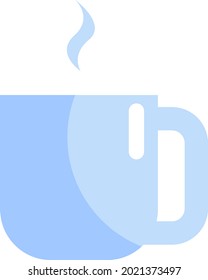 Hot mug of coffee, illustration, vector on a white background.