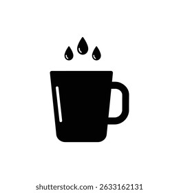 Hot Mug with Droplets Flying Up for Dynamic Drink Effect