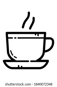 Hot Mug-Flachicon einzeln auf weißem Hintergrund