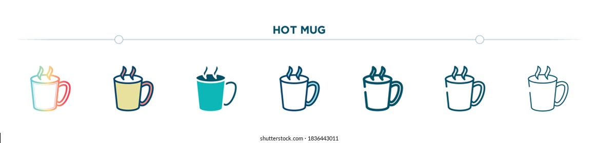 hot mug icon designed in gradient, filled, two color, thin line and outline style. vector illustration of hot mug vector icons. can be used for mobile, ui, web
