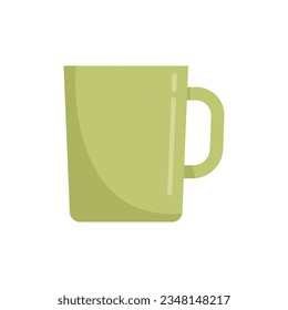 Hot mug icon flat vector. Tea cup. Breakfast drink isolated