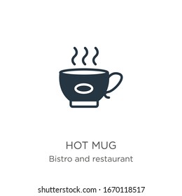 Heiße Vektorillustration des Schlammes. Trendy flache, heiße Mugsymbol aus Bistro- und Restaurantkollektion einzeln auf weißem Hintergrund. Vektorillustration-Illustration kann für Web- und Mobile-Grafikdesign, Logo, eps10 verwendet werden