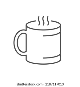 Hot mug line outline icon