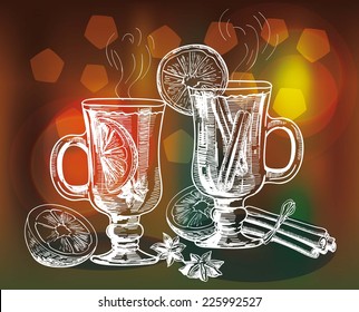 Hot mulled wine for Christmas and winter