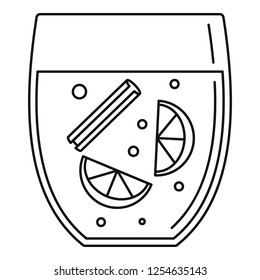 Hot mulled wine icon. Outline hot mulled wine vector icon for web design isolated on white background