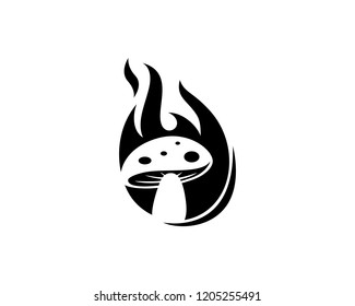 Hot Mushroom Logo Template Design Vector, Emblem, Concept Design, Creative Symbol, Icon