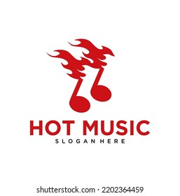 Hot Music Logo Design Vector