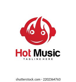 Vector de diseño de logotipo de música caliente