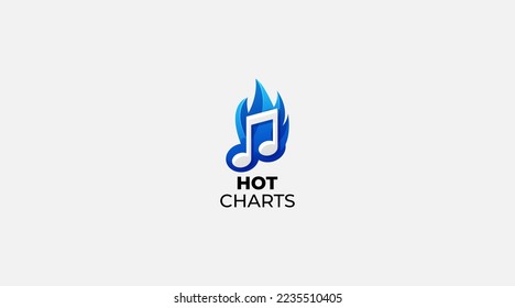 Hot Music logo design vector template symbol